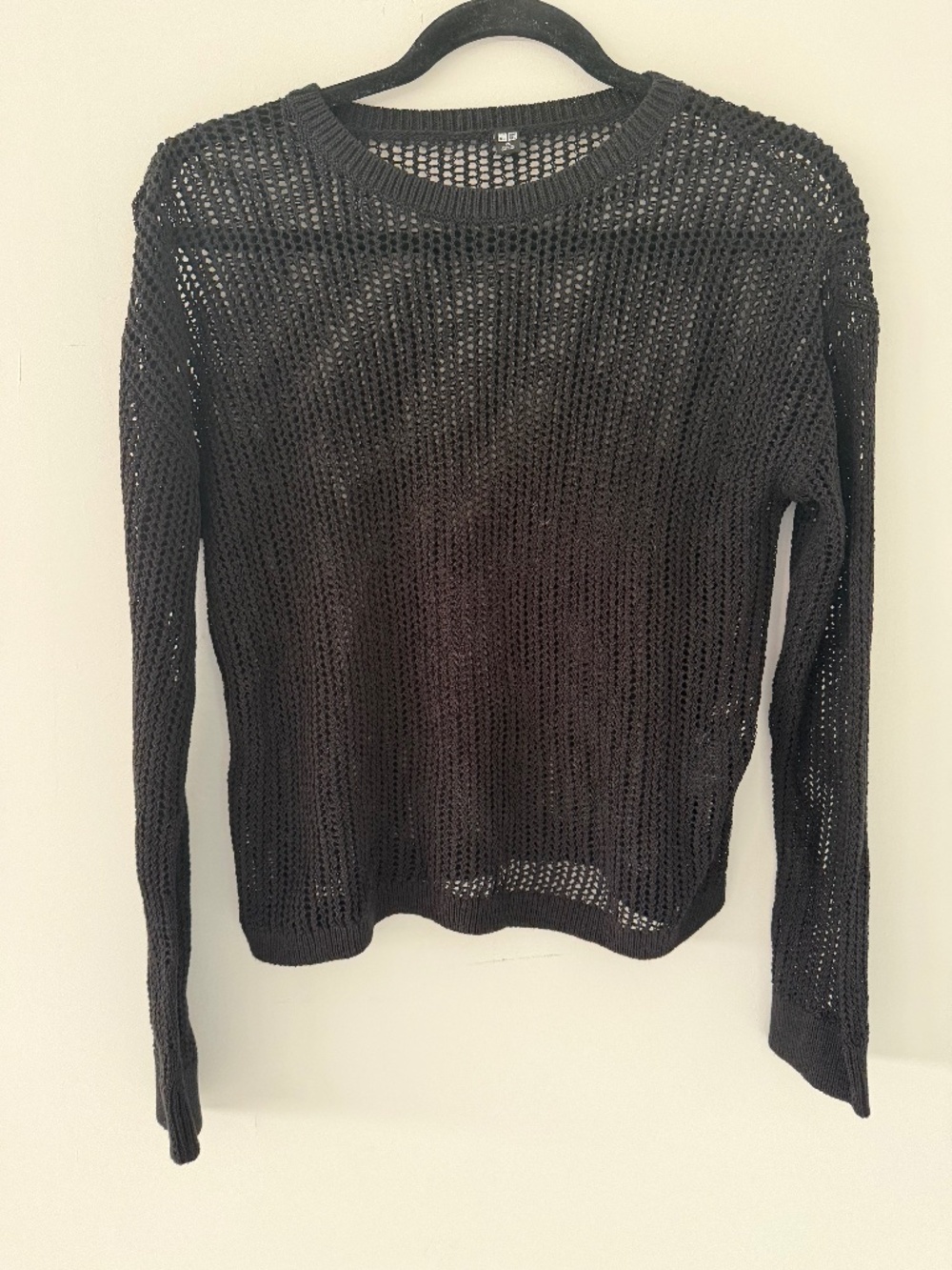 black Extra Small open knit top